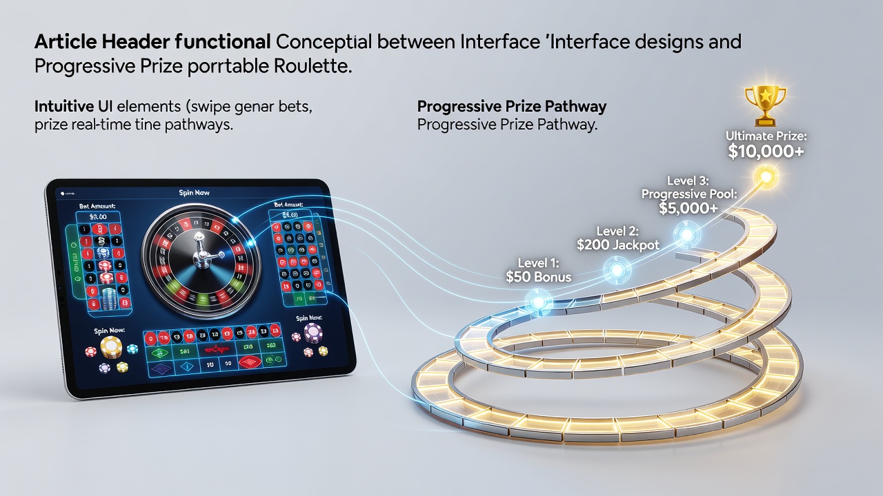 Mobile Roulette Interface mit progressiven Gewinnanzeigen auf einem Smartphone-Display