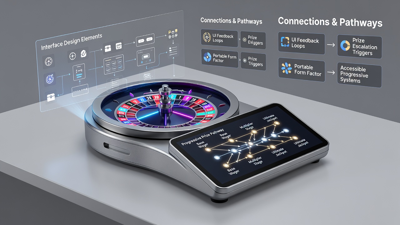 Darstellung von progressiven Gewinnpfaden und Interface-Elementen in einer mobilen Roulette-App
