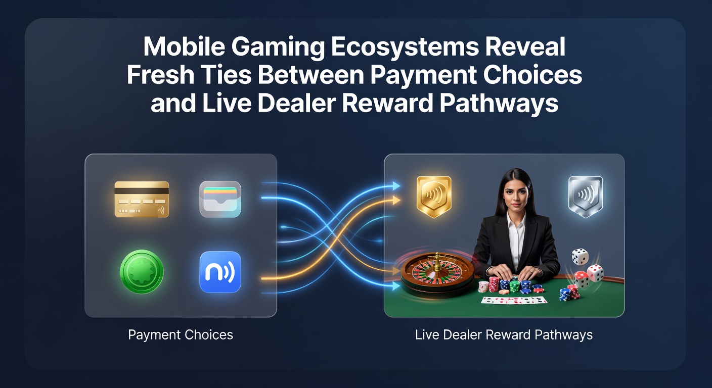 Illustration von Live-Dealer-Rewards und mobilen Zahlungswegen in Gaming-Apps
