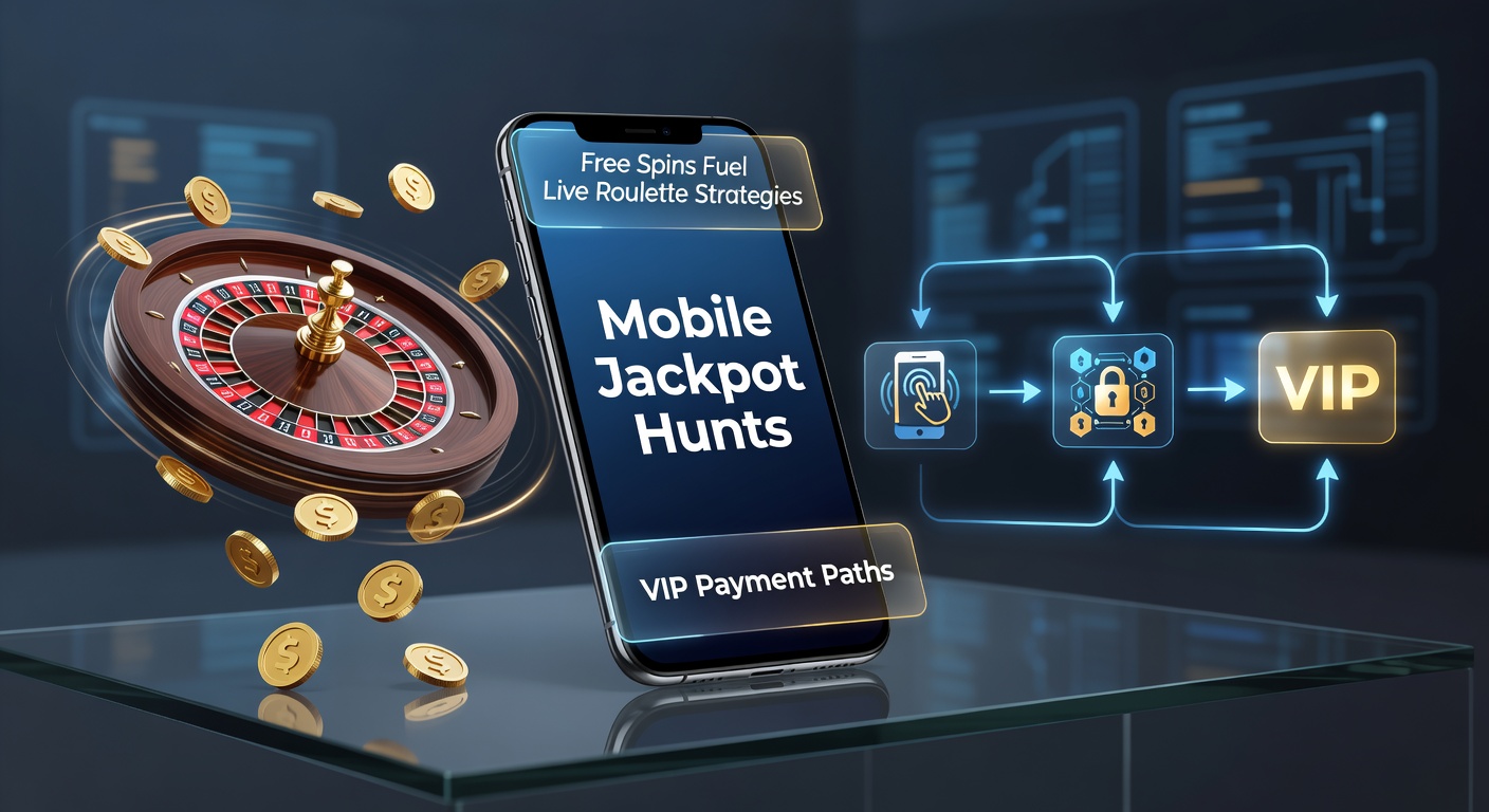 VIP-Spieler am Smartphone mit Free-Spins-Overlay auf Live-Roulette-Tisch, Jackpot-Meter im Hintergrund explodiert förmlich