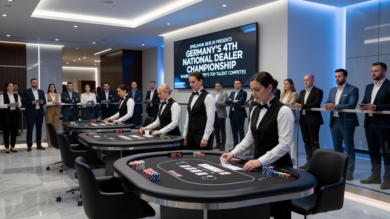 Chip-Handling und Stapelübungen als Teil der Nebenwettbewerbe bei der nationalen Dealer-Meisterschaft