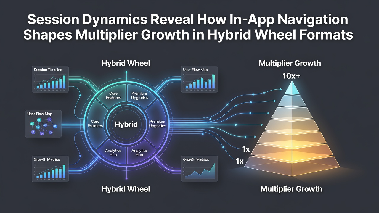 Visualisierung von In-App-Navigationspfaden und Multiplikatorentwicklung in hybriden Wheel-Spielen
